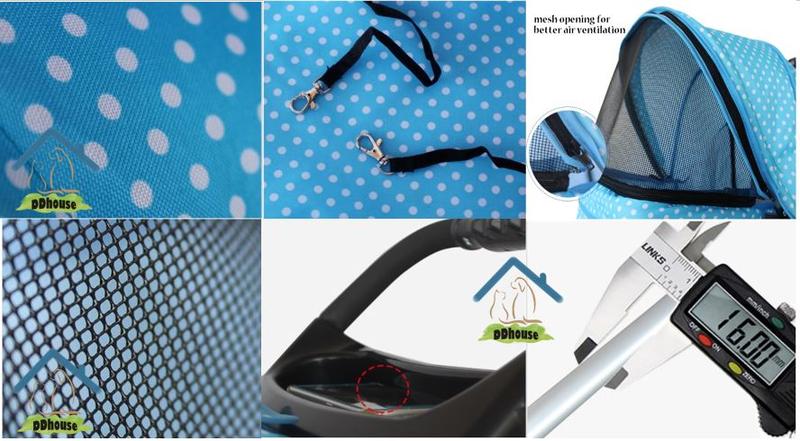 Product Introduction of Classic 3-Wheel pet Prams foldable washable light weight cheap multiple colours big compartment one step folding easy to move 28
