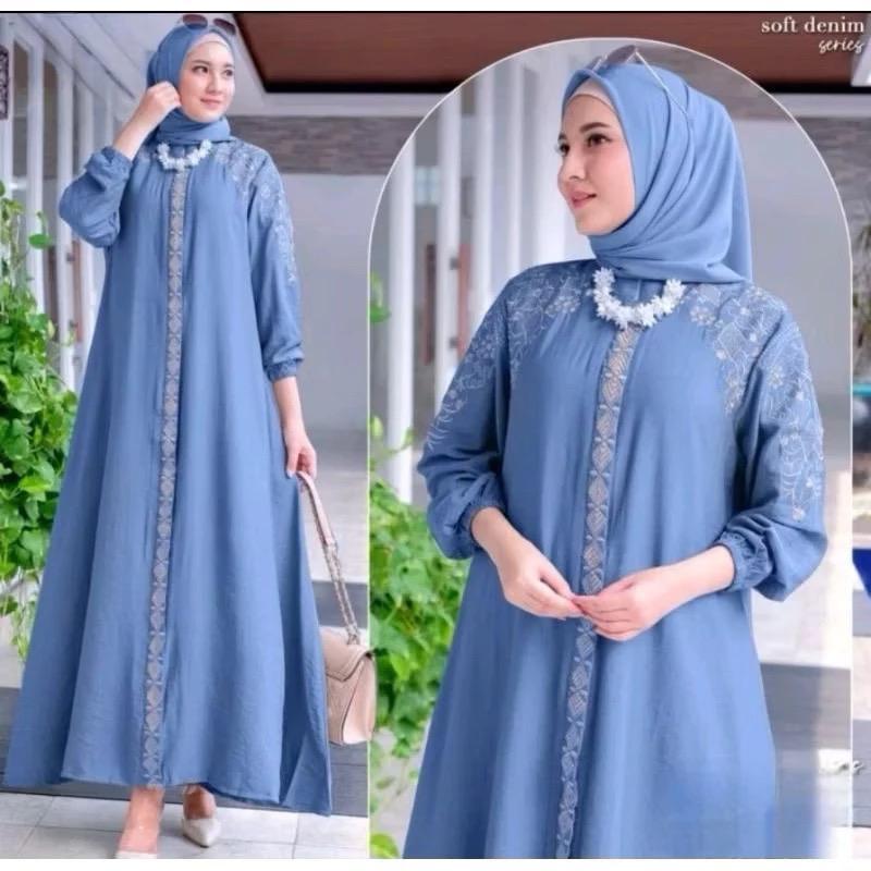 Inayah dress bahan crinkle airflow premium outfit lebaran terbaru 0