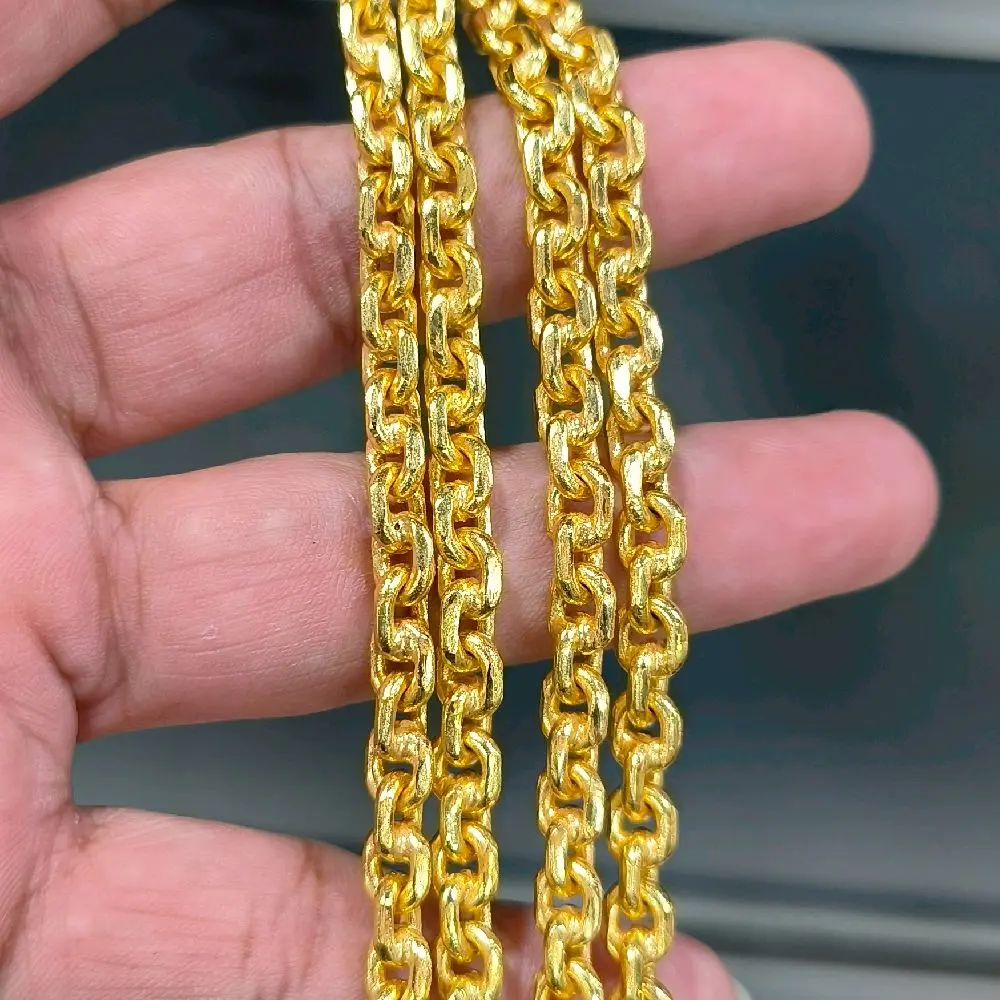 kalung rantai tebal padat 25 sampai 30 mayam lapis emas kuat khas nangroe aceh. panjang kalung 60cm