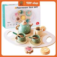 Gambar YUNLEO.TOY Set Teh Kayu Mainan Anak-anak Pretend Play 30x18x8cm dengan Nampan Teo Cangkir Sendok Irisan Lemon & Kue Mini untuk Pesta Teh Kayu - Set teh dari YUNLEO.TOY Kota Bekasi 1 Tokopedia