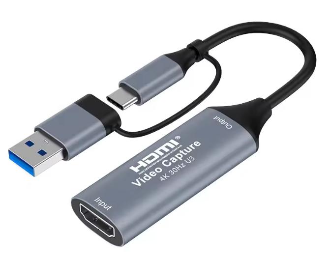Promo Original HDMI Video Capture Card Dongle 2in1 USB + Type C 4K@30Hz ...