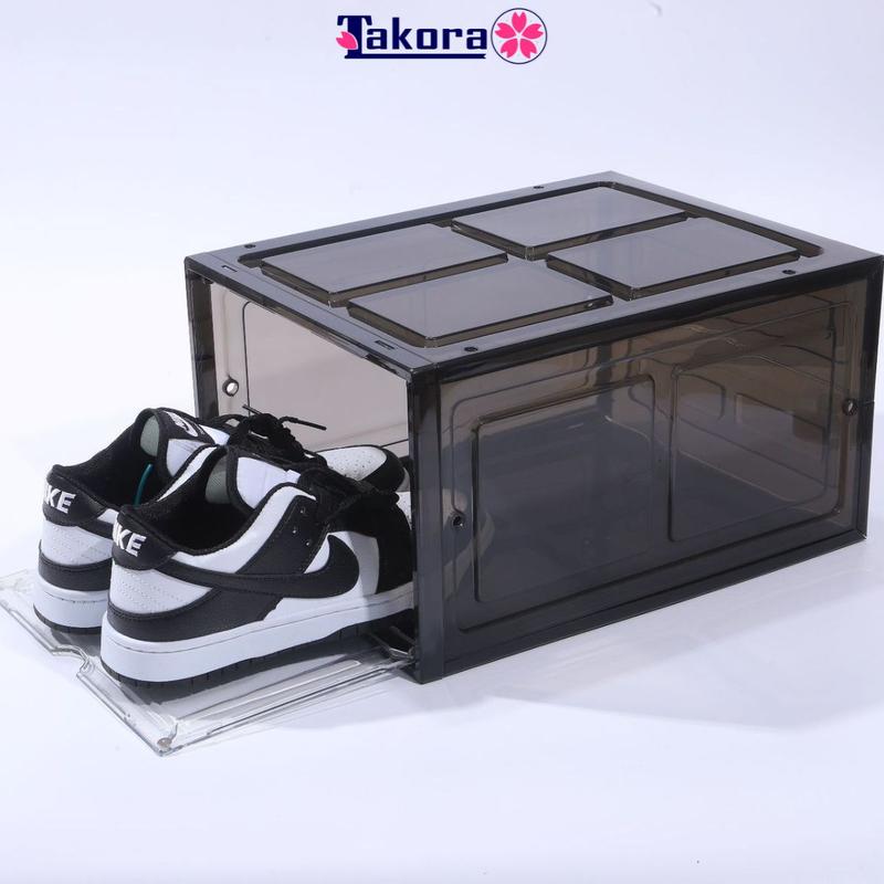 Hộp đựng giày dép nhựa cứng nắp mica của nam châm size lớn - Takora