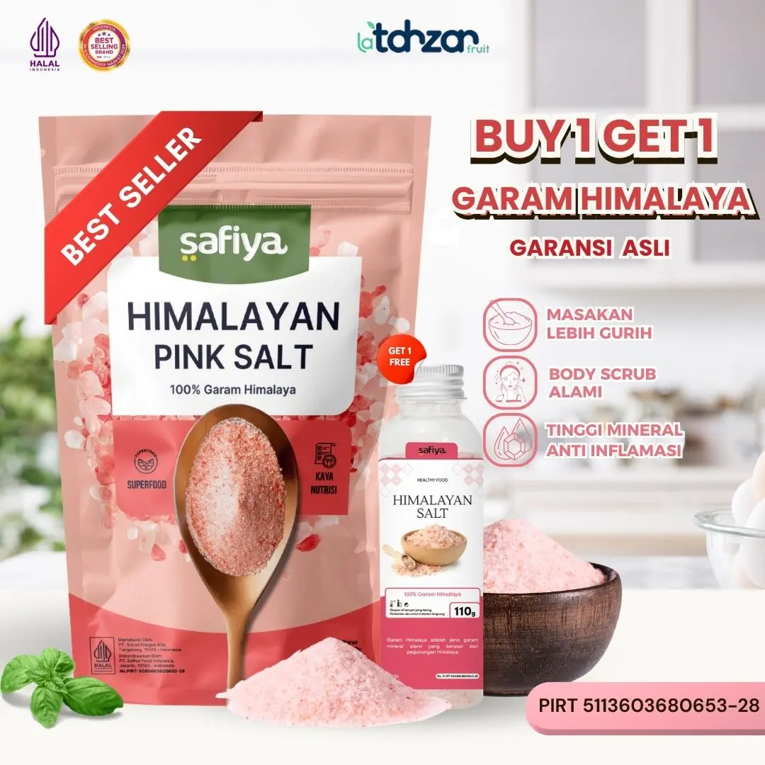 [Buy 1 Get 1] Garam Himalaya Safiya 1 Kg Free 110 Bikin Masakan Lebih Gurih Pink Himsalt Original Penyedap Rasa Alami