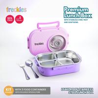 Gambar Freckles Stainless Steel Lunch Box - Kotak Bekal, Tempat Makan Garpu Lauk Sendok Silikon - PINK dari Tosyen Okiedog Kota Administrasi Jakarta Utara 3 Tokopedia