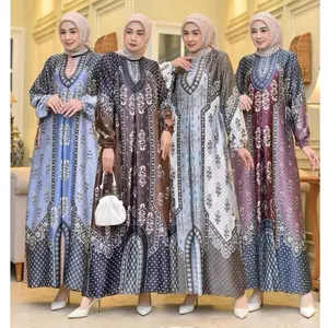 Dress Reflesia Gamis Silk Premium Grade A Motif Pesta Terbaru Gamis Lebaran Wanita Muslimah