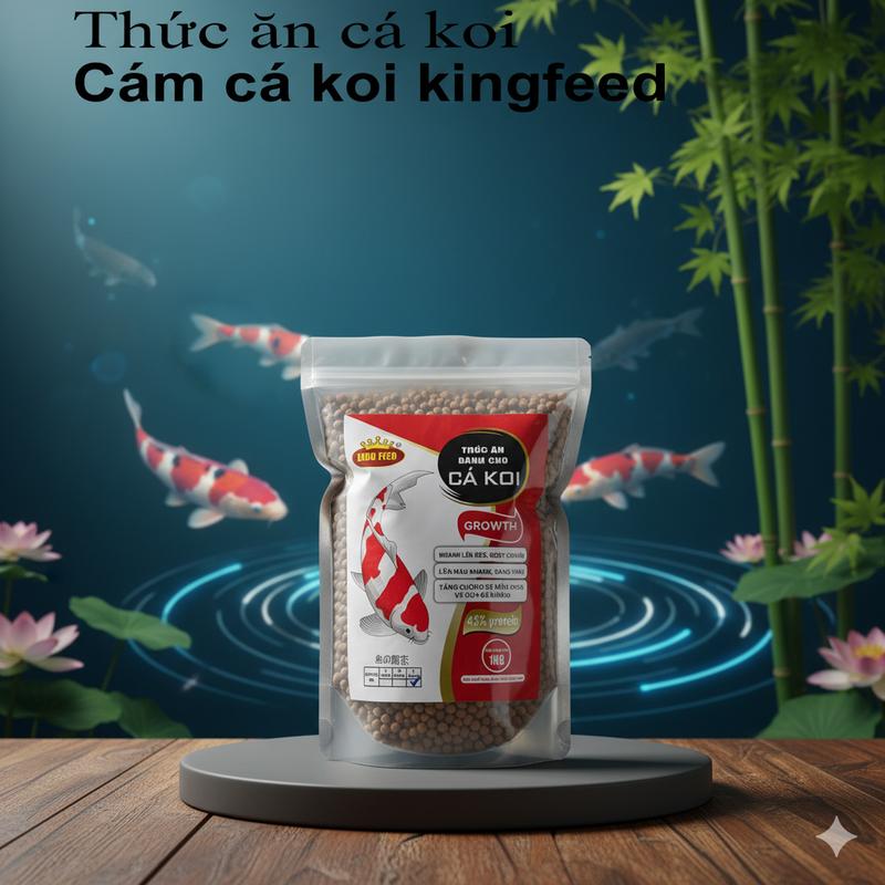 thức ăn cho cá koi cám cá koi king feed siêu tăng trưởng 42% đạm Cám cá Koi không váng dầu Body tròn đẹp