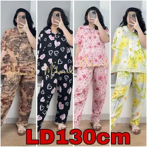 Mikaos Piyama JUMBO LD130cm | Piyama Wanita / Piyama Rayon JUMBO / COD piyama rayon viscose / Piyama Adem Jumbo