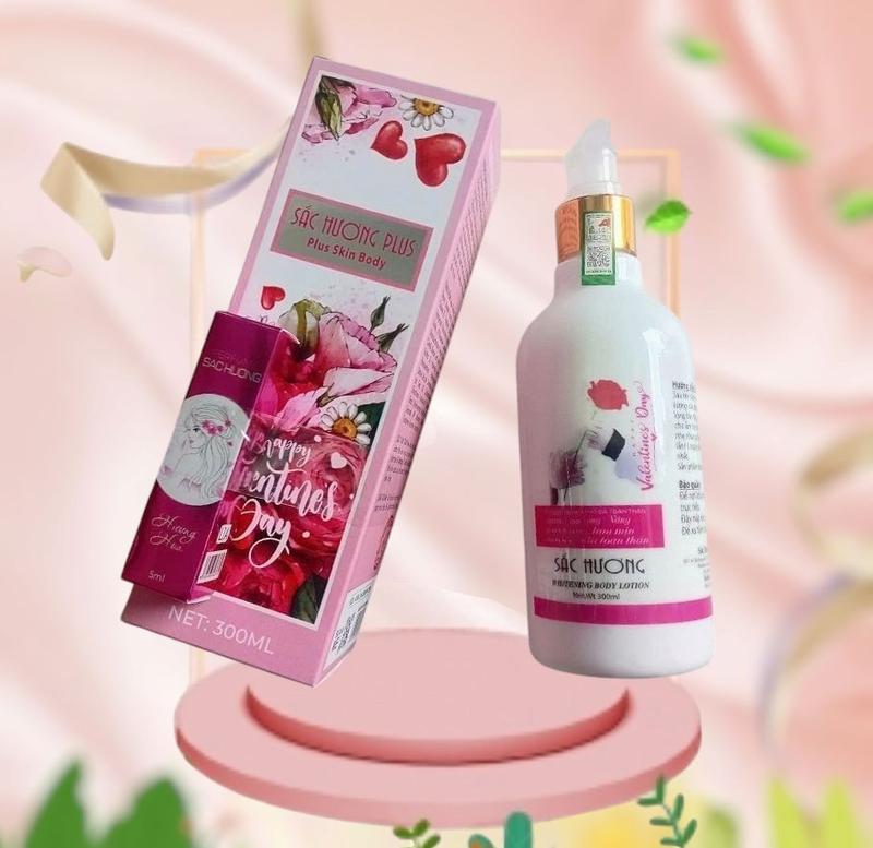 Product Introduction of Kem Body Dưỡng Trắng Da Toàn Thân VALENTINE Sắc Hương 300ml tặng Nước hoa 0
