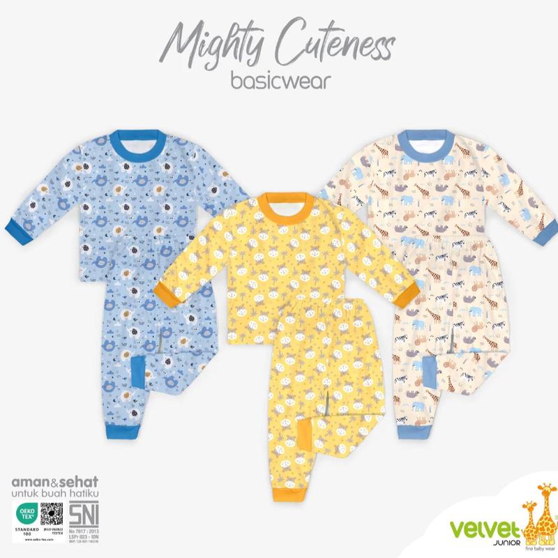 V004 VELVET JUNIOR Setelan Baju Oblong Panjang Stelan Katun Celana Anak Perempuan Laki Laki 3
