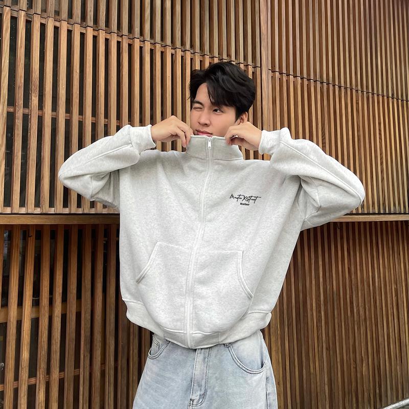  Áo Khoác JACKET Nỉ Minimal-Mon Zip Form Boxy Monster x Street áo khoác nỉ thời trang nam nữ unisex nỉ bông mềm 