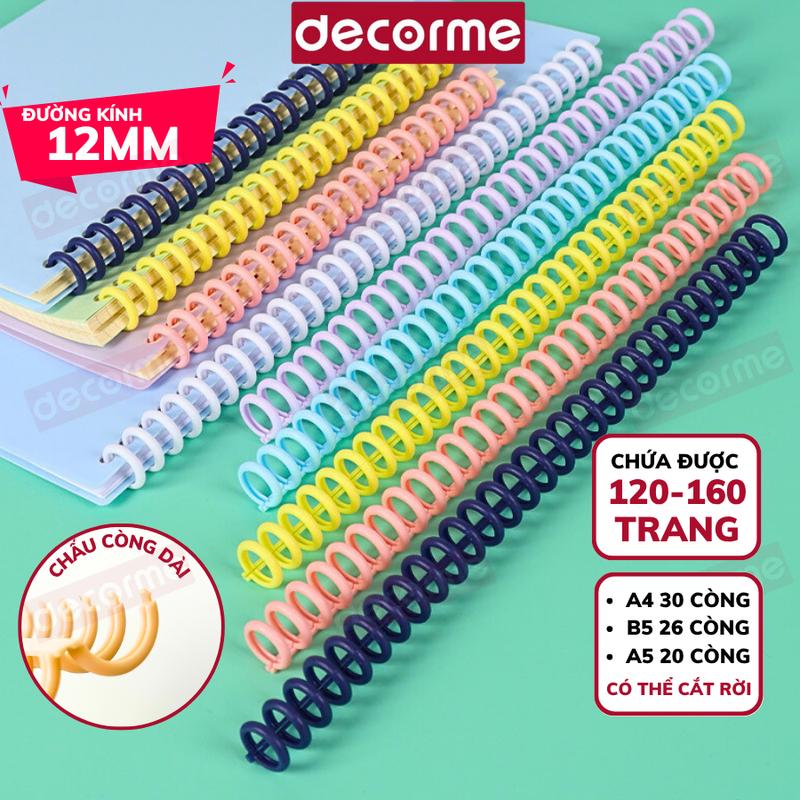 Thanh còng nhựa cao cấp Decorme làm sổ bìa nhựa phụ kiện làm sổ còng sổ planner còng mềm cao cấp và bìa trong dày 0.65mm cho A4 B5 A5