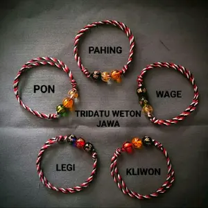COD gelang tridatu wage pahing kliwon legi pon / gelang tridatu pasaran jawa dengan 3 batu  kristal mantra