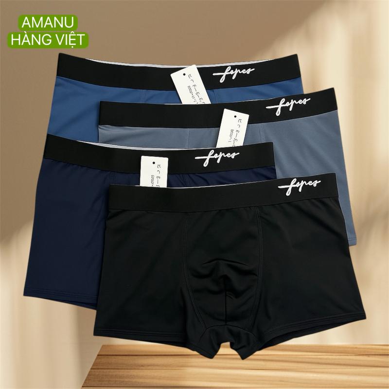   COMBO 4 CHIẾC ĐÙI  QUẦN BOXER NAM CHỮ KÝ THUN LẠNH CHO NAM  QUẦN SHIP ĐÙI QUẦN LÓT THUN LẠNH THOÁNG MÁT CHO NAM 