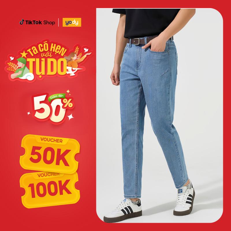 [Đồng giá] [ LIVE ] YODY Quần Jean Nam Baggy Tôn Dáng Rayon QJM7064