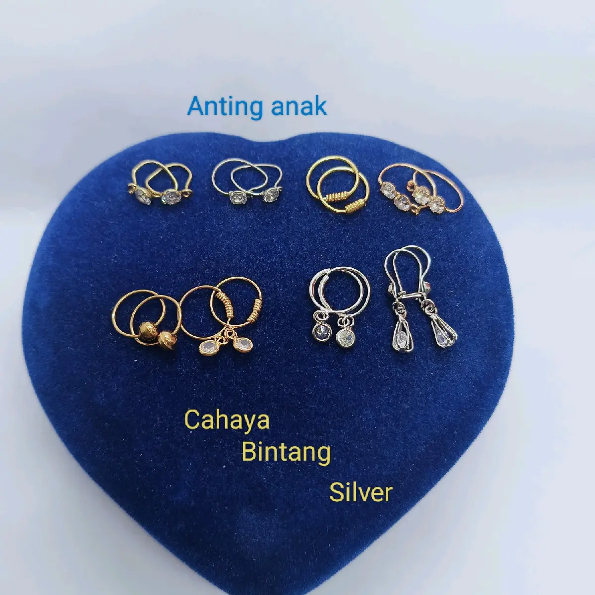 Anting kenip anak/perak asli 925  lapis mas anti karat