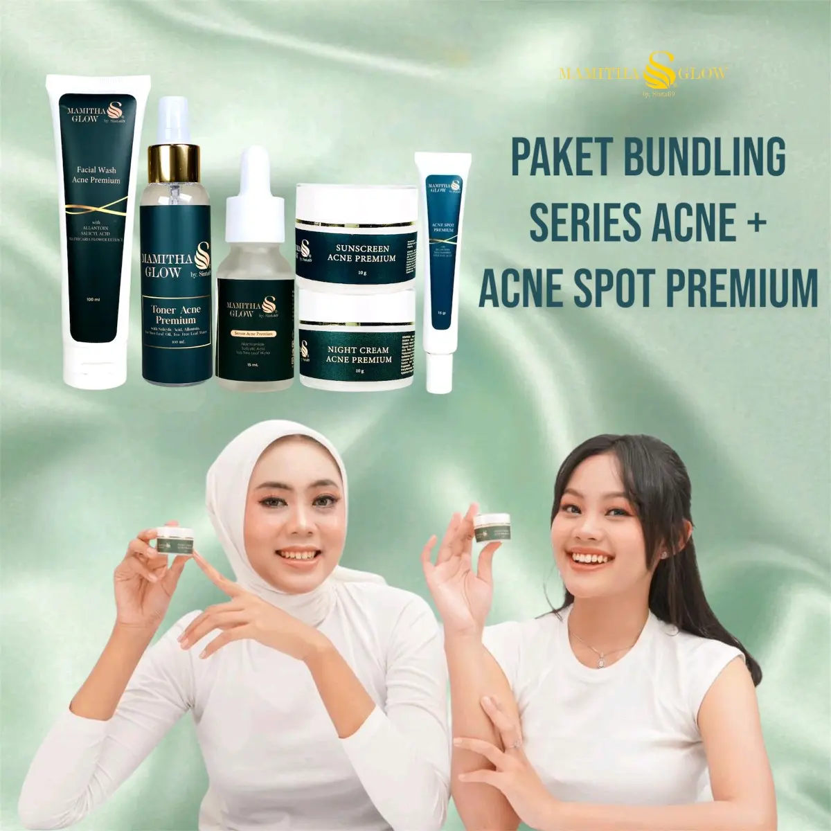 PAKET SERIES ACNE PREMIUM + ACNE SPOT PREMIUM BY MAMITHA GLOW Treatment Perawatan Wajah Berjerawat Berminyak Memudarkan Bekas Jerawat