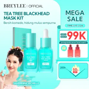 [OFFICIAL] [BREYLEE]  Blackhead Remover Mask Step 1(20ml) - Pengangkat / Pembersih Komedo /breylee komedo/masker komedo/masker komedo/dan pori pori/ Pore Minimizer Serum Step 2(20ml) - Mengencangkan , Mengecilkan Pori , Mengontrol Minyak Wajah