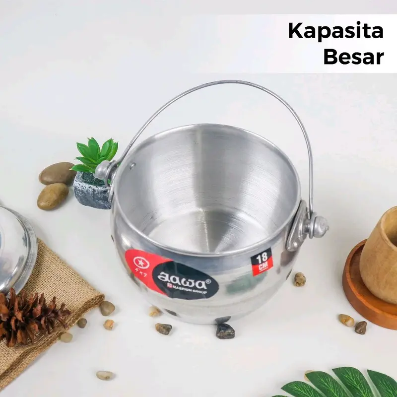 Maspion Ljawa Panci Periuk 16 18 20 22 cm Panci Kastrol Liwet Periuk Alumunium Panci Rebus Aluminium Alat Masak Dapur 5