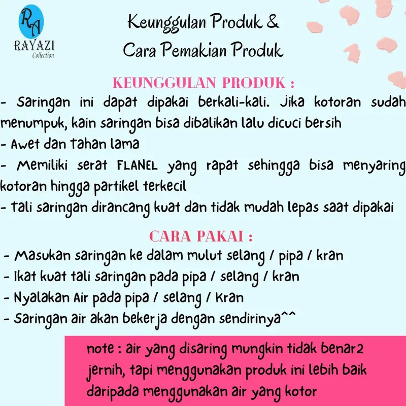 SARINGAN KERAN AIR KAIN FLANEL / FILTER BAG TERMURAH DAN EFEKTIF 5