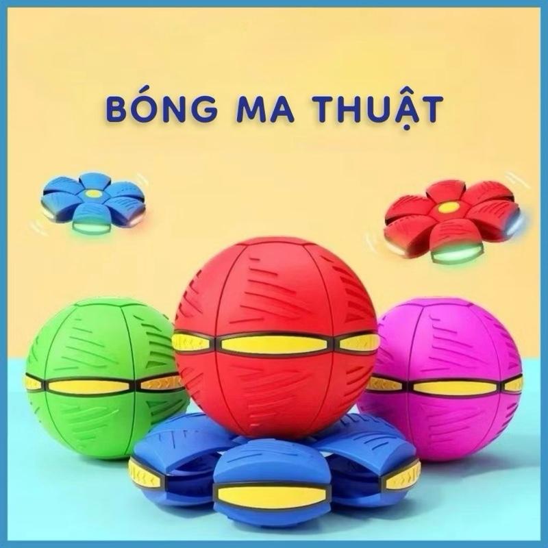 Đồ Chơi Bóng Ma Thuật Biến Dạng Tự Nảy Sáng Đèn Banh Ném Đĩa Bay Ufo Bật Lò Xo Cho Bé