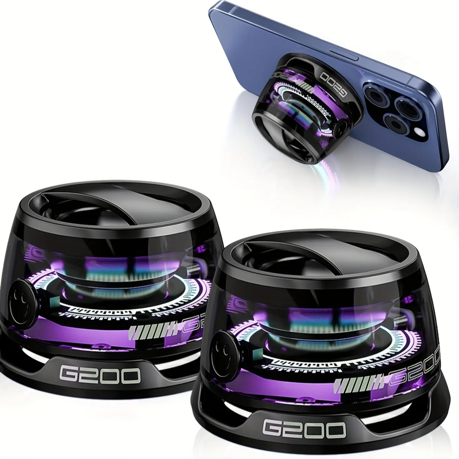 Portable wireless speaker set, 2.0 channel, enhanced bass, surround sound, RGB lighting, magnetic design, universal mobile phone/tablet/computer, with Type-C charging, 300mAh lithium polymer battery, suitable for outdoor use