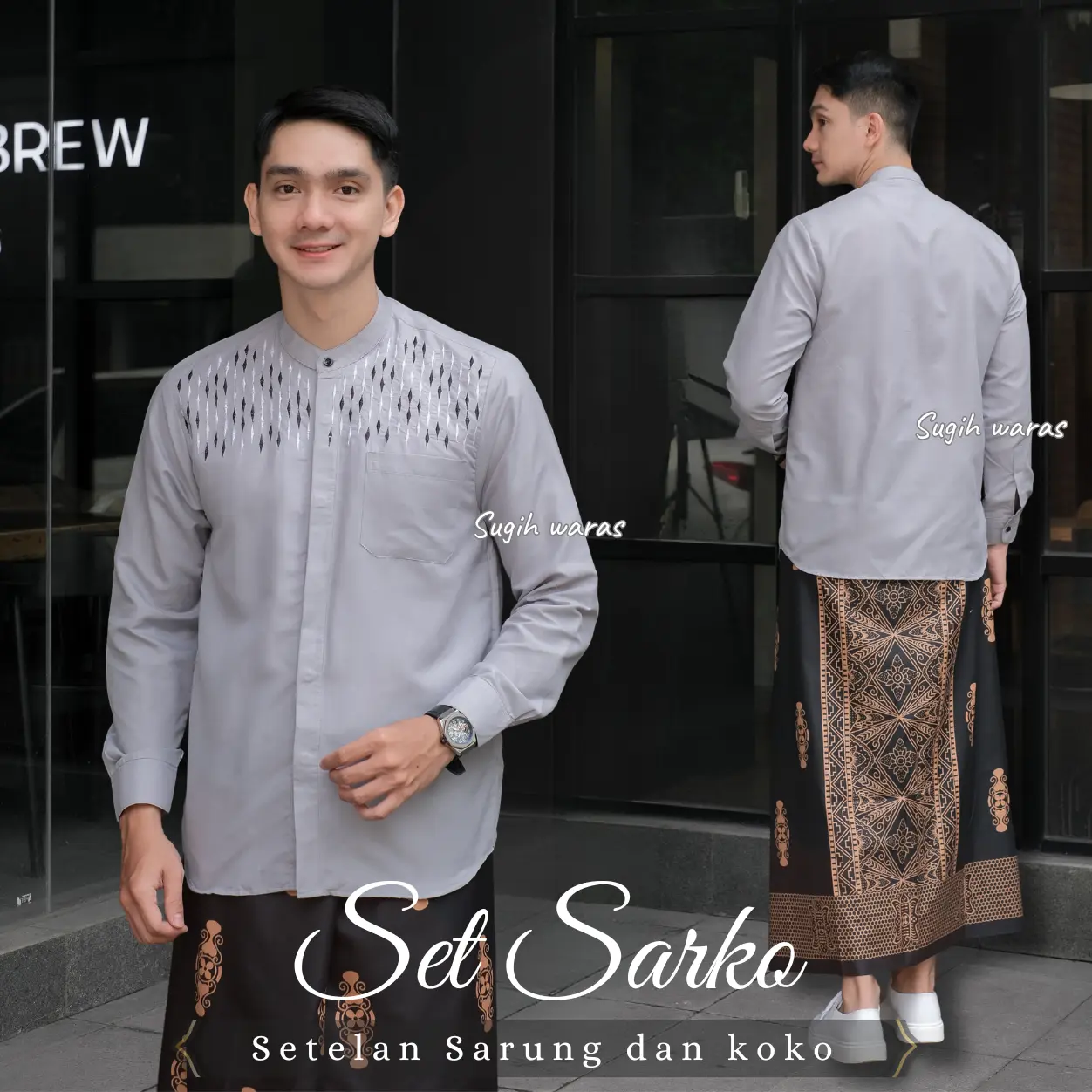 SARUNG HITAM KOKO ABU PANJANG