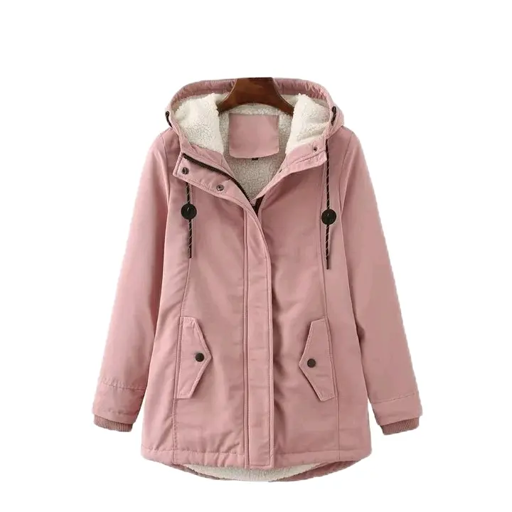 Jaket Mantel Wanita /JAKET WINTER / Jaket Cewe Tebal / Jaket Bulu lembut /Jaket Musim Dingin Nyaman Santai Panjang