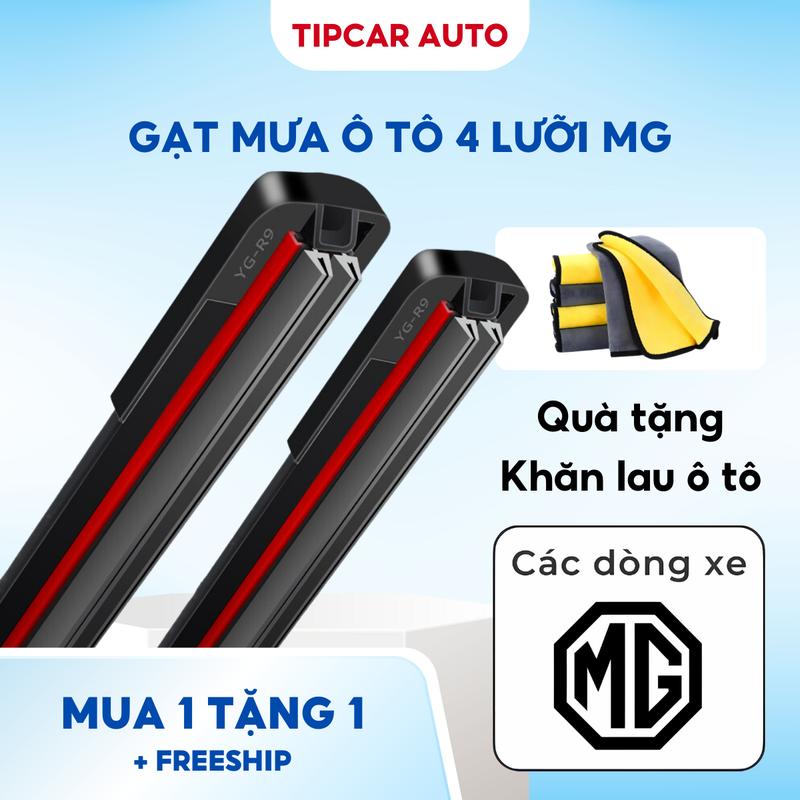  Gạt Mưa Ô Tô 4 Lưỡi MG 5 ZS HS RX5 G50 Khung Xương Mềm Silicon Chuẩn Size Chính Hãng Dễ Dàng Lắp Đặt 