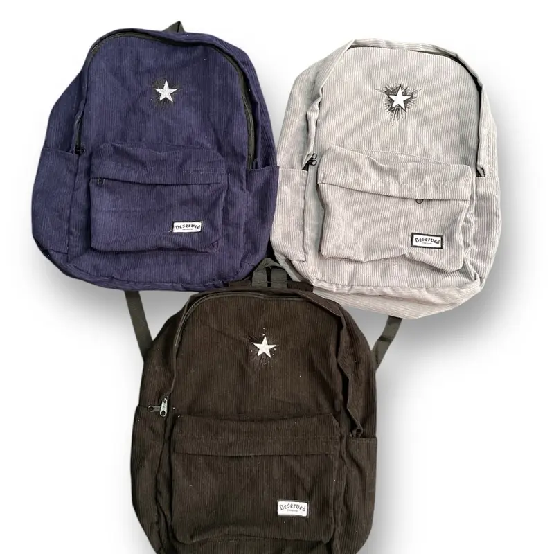 DESERVED-TAS RANSEL TAS SEKOLAH BACKPACK CORDUROY STARNOVA BAHAN KODUROY Wanita 7