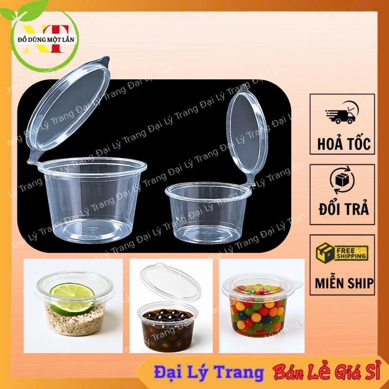 Lốc 50 Hủ sốt nắp liền 60ml 100ml đựng sốt đựng nước chấm đựng panacotta _ đại lý trang