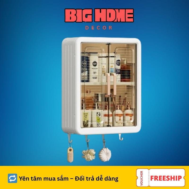 Tủ Để Gia Vị Nhà Bếp, Để Đồ Nhà Tắm Dán Tường Tiện Lợi 2 Tầng Kitchen kệ