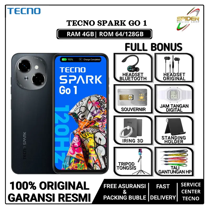[ LIVE DEVGADGET ] HP TECNO SPARK GO 1 RAM 3/4GB ROM 64/128GB GARANSI RESMI INDONESIA 0