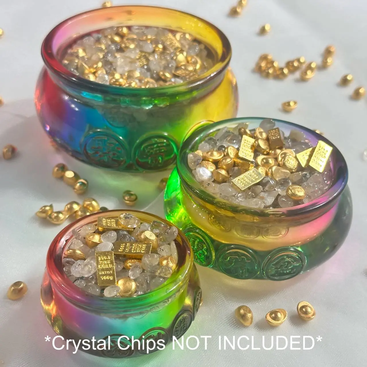 Rainbow Ju Bao Peng + Gold Ingots/Gold Bars/Gold Buttons