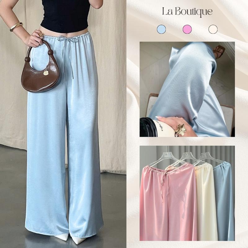 Quần Lụa Ống Suông Dây Rút La Boutique SS26 - QD005-2604LAT