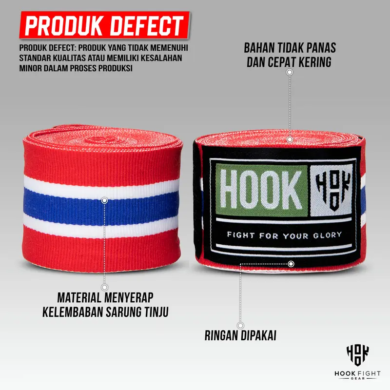 Handwarp Tinju Tali Muaythai Handwrap Muay Thai Hook Strap Elastis Hand Wraps Bandage Kickboxing Handwarp Pembungkus Tangan MMA Boxing Wrap 6