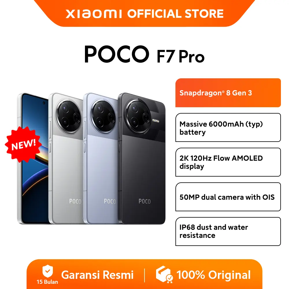POCO F7 Pro (12GB/512GB) | Snapdragon 8 Gen 3 | Massive 6000mAh battery | 2K 120Hz Flow AMOLED display | 50MP dual camera with OIS [Official Store]