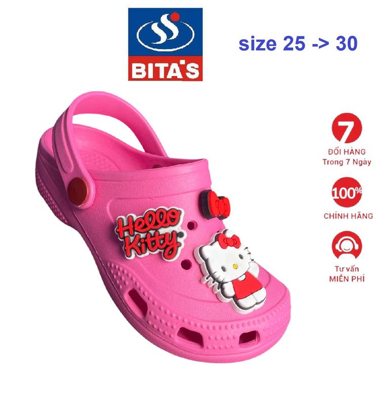 [Form Rộng Hạ 1 Size] Dép Sục Bé Gái Bita's DEVA.02-M5 Hình CHARM HELLO KITTY Siêu Nhẹ Và Chống Trượt