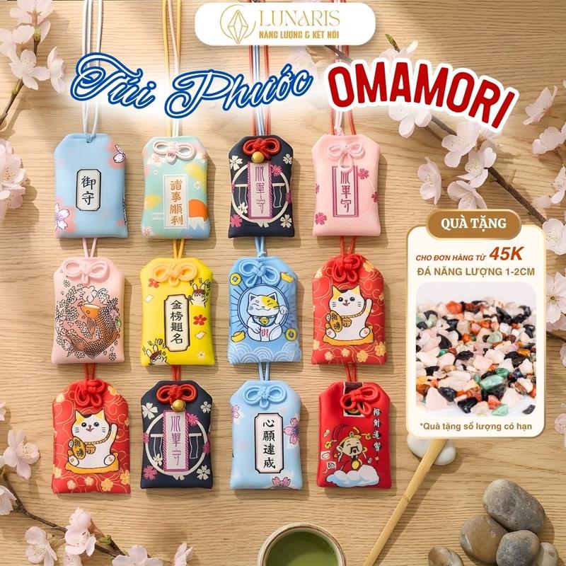 Túi Phước May Mắn Omamori – Thu Hút Tài Lộc, Tình Yêu, Phụ Kiện Xinh Xắn Kèm Túi Chống Nước