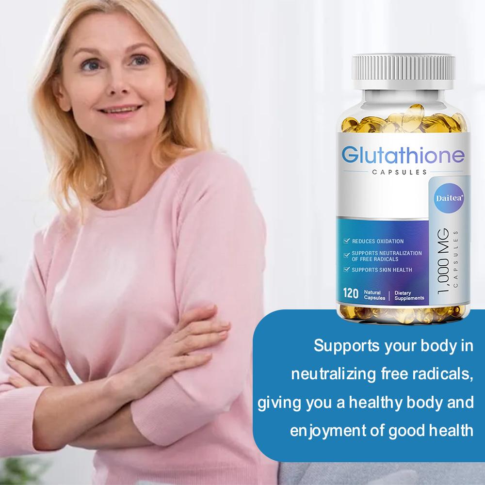 Daitea L-Glutathione Capsules, Natural Antioxidant, Anti-Aging, Skin  Whitening, 120 Capsules