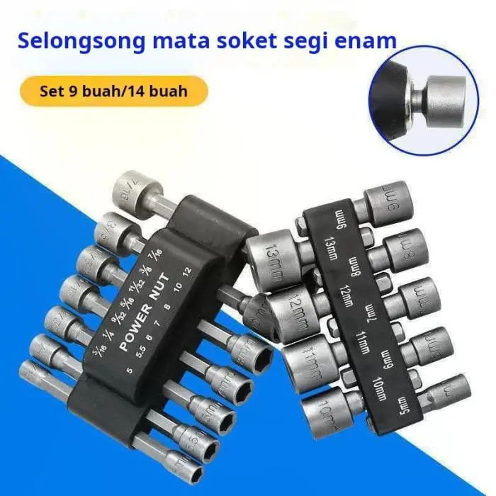 Bộ Tuốc Nơ Vít Máy Khoan Điện, Đầu Ổ Cắm Lục Giác Mạnh Mẽ, Cờ Lê Khí Nén, Máy Khoan Cầm Tay Ổ Cắm, Được Làm Bằng Thép Crôm Vanadium Chất Lượng Cao 0