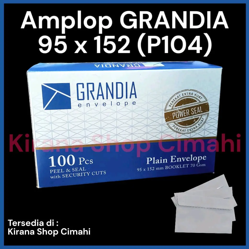 Amplop Putih Grandia isi 100 pcs (P104) - Amplop Polos dengan Lem Super