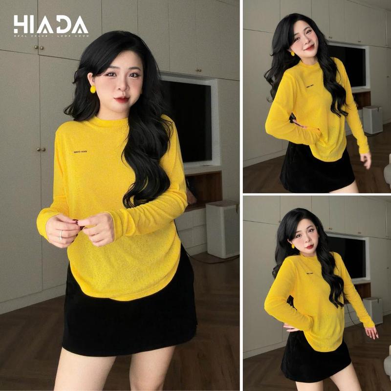 2 MÀU MỚI Áo Thun Dài Tay Nữ Form Babytee Chất Liệu Thun Sương Mỏng Co Giãn 4 Chiều Mềm Mại HIADA 31