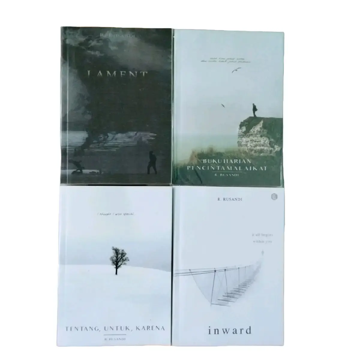 paket 4 buku best seller : LAMENT, TENTANG,BUKU HARIAN,INWARD : R.RUSANDI deep