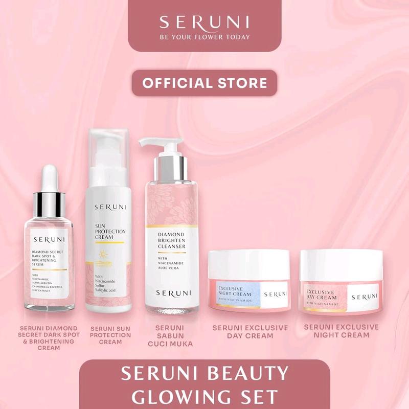 SERUNI SKINCARE PAKET LENGKAP PERFECT GLOWING SET / SKIN BARRIER SET SERUNI Mencerahkan Wajah Vitamin Facial Arbutin Extract Cleanser 3