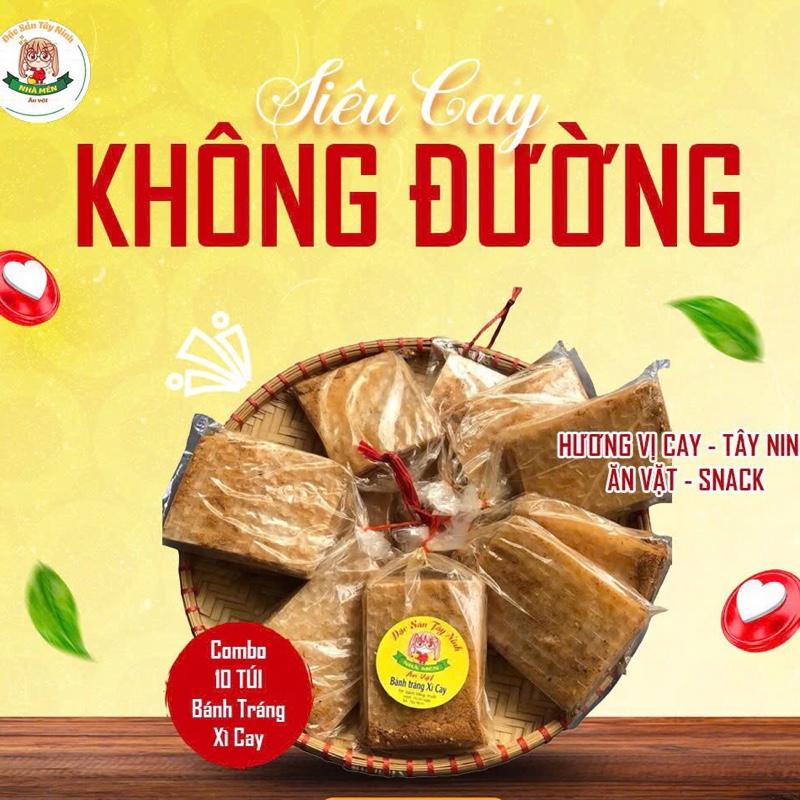 [SIÊU CAY KHÔNG ĐƯỜNG] Combo 10 Túi Bánh Tráng Xu Cay Hương Vị Cay - Tây Ninh - Ăn Vặt, Snack