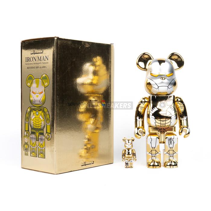Jual BEARBRICK X HAJIME SORAYAMA X MARVEL IRON MAN REVERSE GOLD