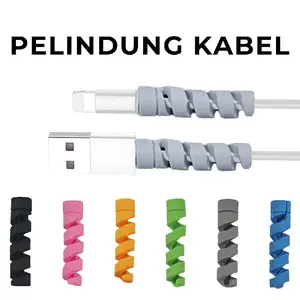 Pelindung Kabel Spiral Anti Putus Anti Tekuk Charger HP iPhone Android Type C USB Silikon Lembut