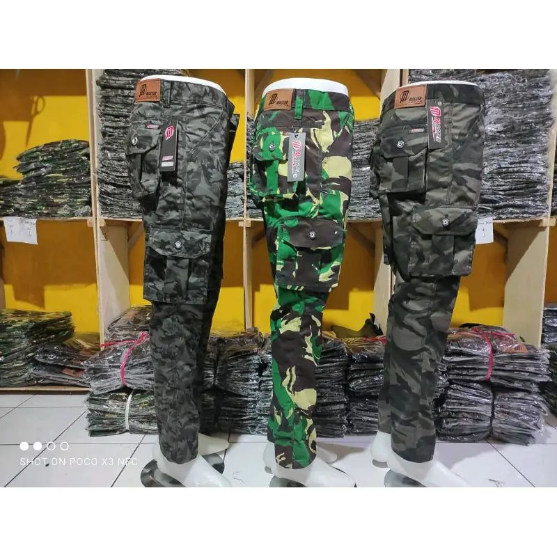 celana cargo panjang pria dewasa motif army bahan tebal Loreng 1