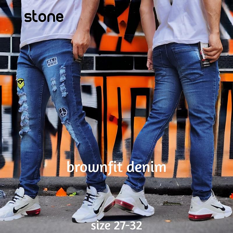 LAZ - Celana Jeans Panjang Pria Dewasa Softjeans Bordir Sobek Pensil Ripped Skinny Melar Slim Fit Stretch Cowok Hitam Distro 5