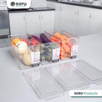 Gambar SORU - Kotak Kontainer Transparan Organizer Kulkas Tempat Penyimpanan Container Makanan Buah Sayur - Terbuka dari Soru Indonesia Kota Bandung 4 Tokopedia